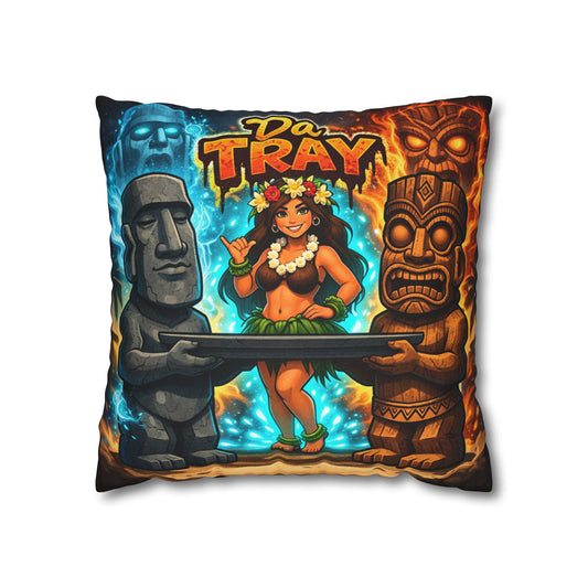 Tiki Hula Pillowcase — Da Tray Tropical Island Decorative Throw Pillowcase