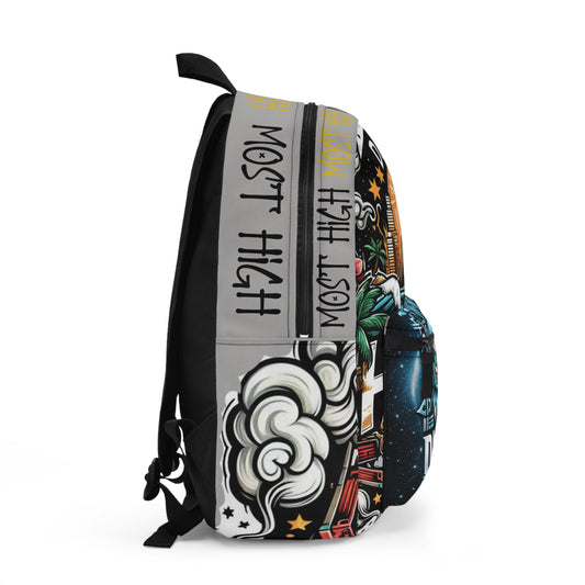 Datray Hawaiian Graphic Backpack — 'Most High' Street Art Mountain Design