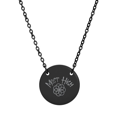 Engraved Circle Necklace — "Most High" Logo Pendant