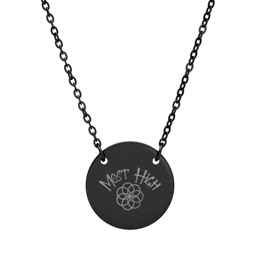Engraved Circle Necklace — "Most High" Logo Pendant