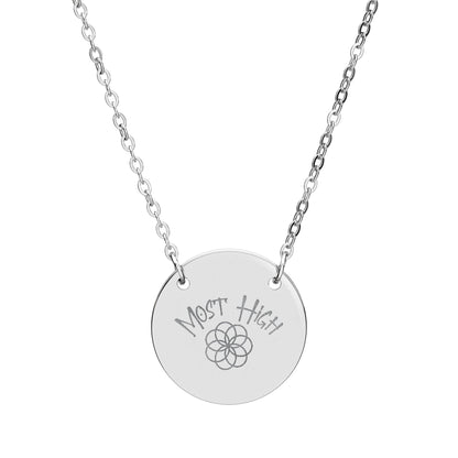 Engraved Circle Necklace — "Most High" Logo Pendant