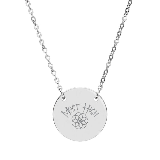 Engraved Circle Necklace — "Most High" Logo Pendant