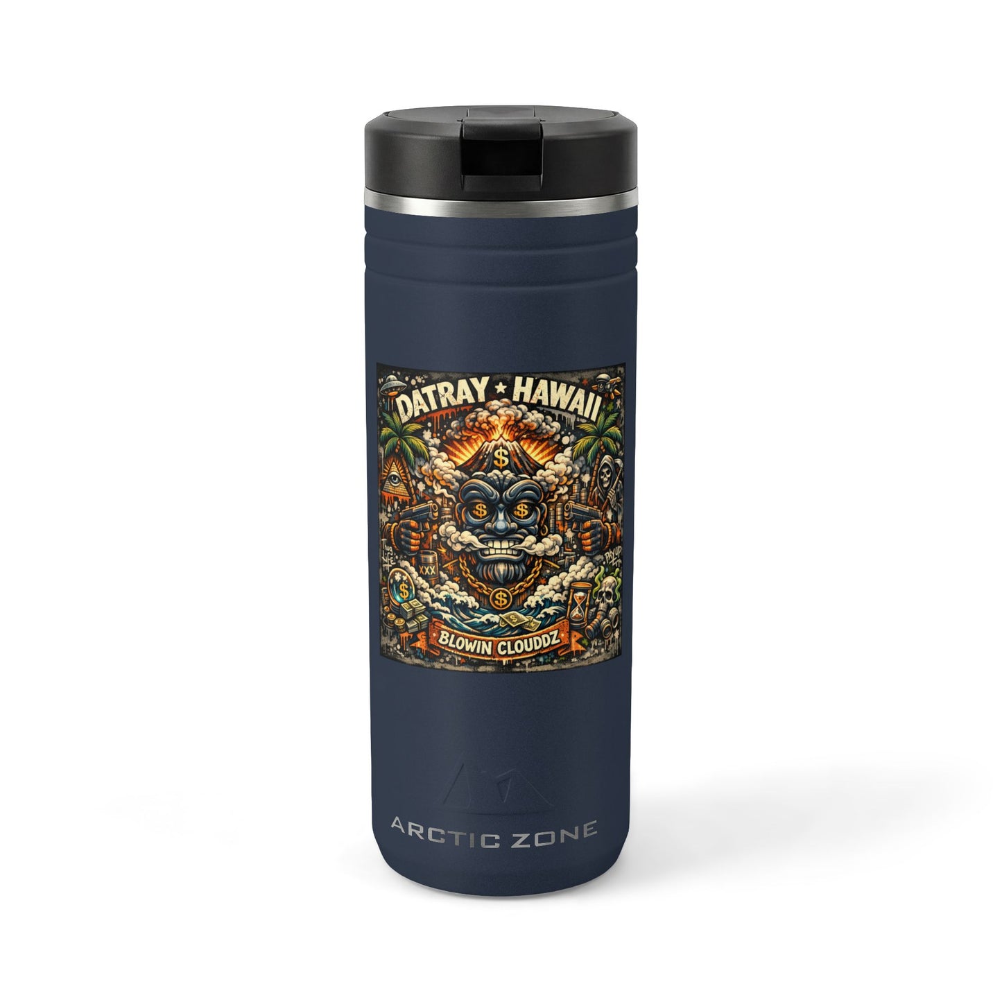 24oz Titan Thermal Tumbler — Datray Hawaii 'Blowin Cloudz 2.0' Graphic Travel Mug