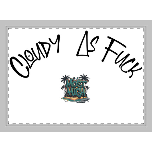 Cloudy As Fuck Decorative Rug — 'Most High' Beach Graphic Accent Mat