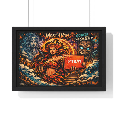 Framed Poster — 'Most High' Surfer Goddess Artwork | Bold Nautical Wall Art
