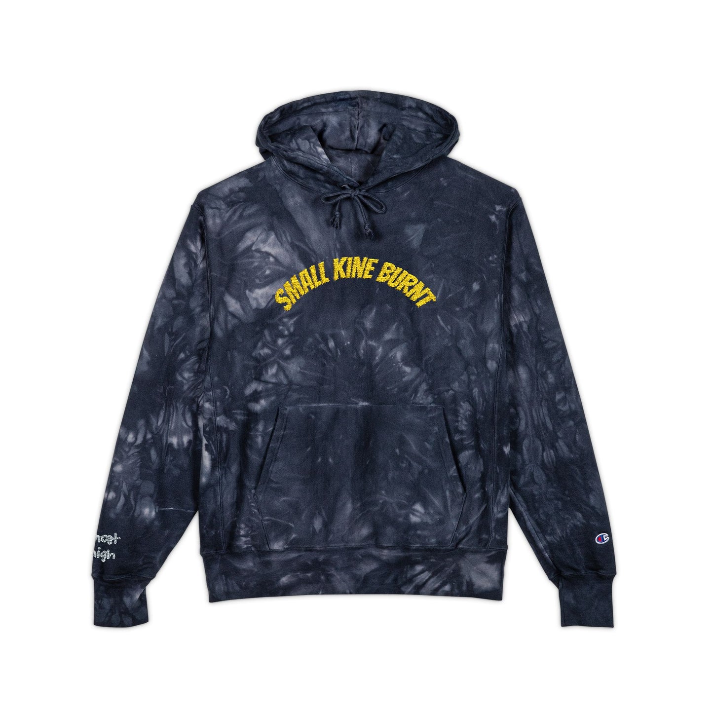 Tie-Dye Embroidered Hoodie - 'Small Kine Burnt' Champion Style