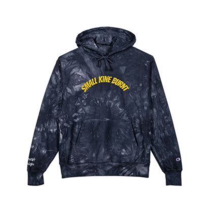 Tie-Dye Embroidered Hoodie - 'Small Kine Burnt' Champion Style