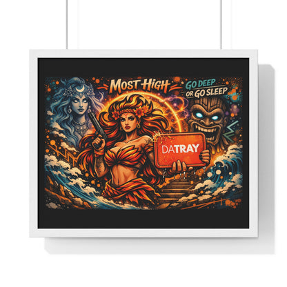 Framed Poster — 'Most High' Surfer Goddess Artwork | Bold Nautical Wall Art