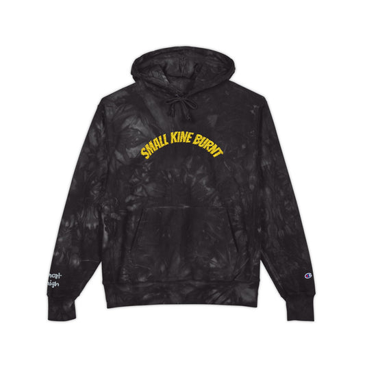 Tie-Dye Embroidered Hoodie - 'Small Kine Burnt' Champion Style