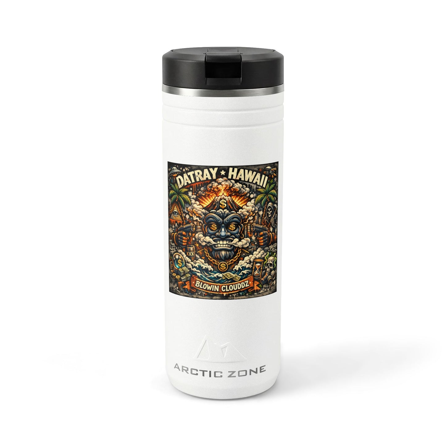 24oz Titan Thermal Tumbler — Datray Hawaii 'Blowin Cloudz 2.0' Graphic Travel Mug