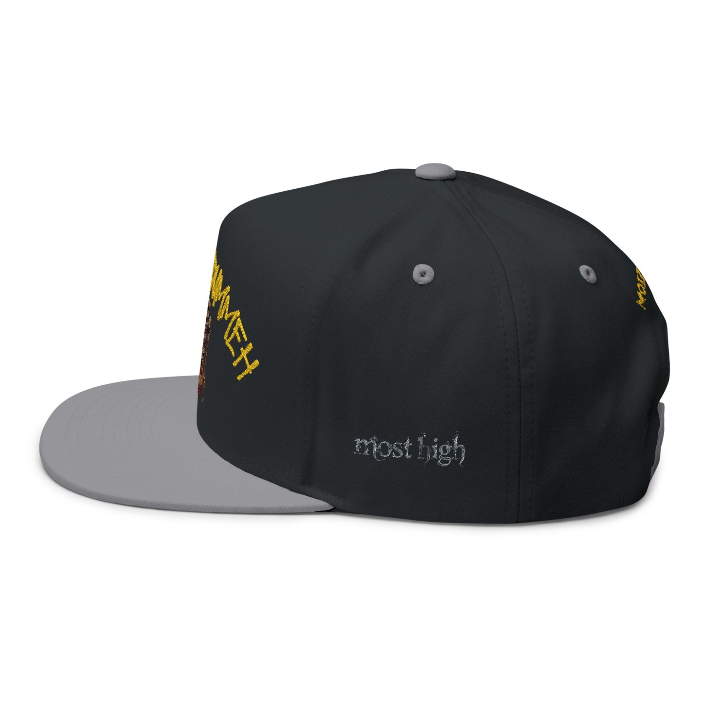 Flat Bill Cap — 'Cashout Dummeh' Embroidered Tiki Snapback