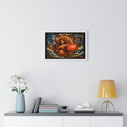 Framed Poster — 'Most High' Surfer Goddess Artwork | Bold Nautical Wall Art