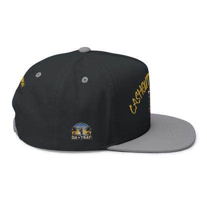 Flat Bill Cap — 'Cashout Dummeh' Embroidered Tiki Snapback