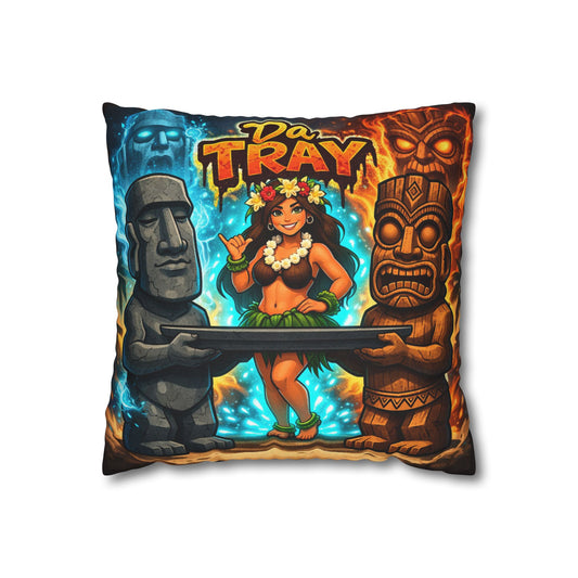Tiki Hula Pillowcase — Da Tray Tropical Island Decorative Throw Pillowcase