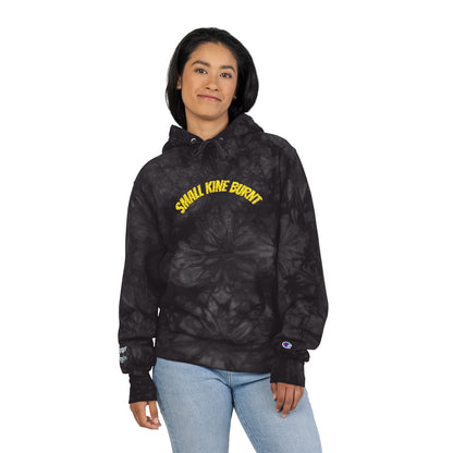 Tie-Dye Embroidered Hoodie - 'Small Kine Burnt' Champion Style
