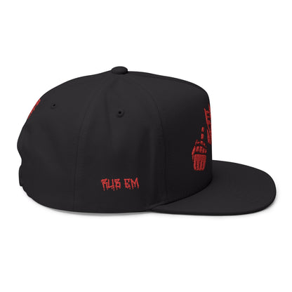 Embroidered Decepticon Flat Bill Cap — Retro Robot Logo Snapback