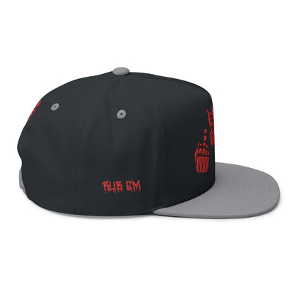 Embroidered Decepticon Flat Bill Cap — Retro Robot Logo Snapback
