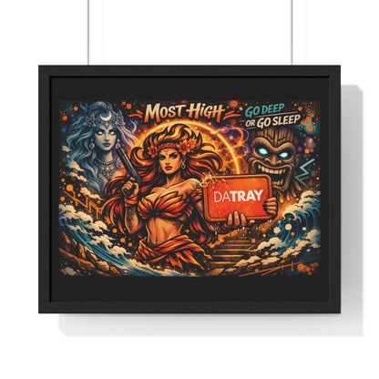 Framed Poster — 'Most High' Surfer Goddess Artwork | Bold Nautical Wall Art