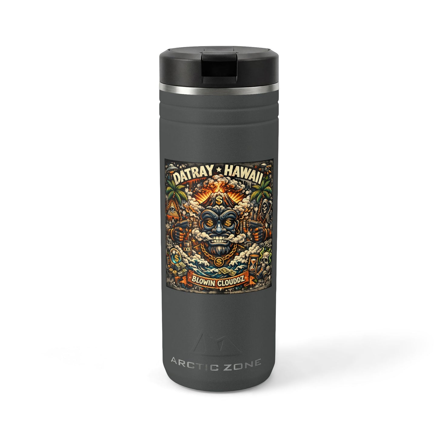 24oz Titan Thermal Tumbler — Datray Hawaii 'Blowin Cloudz 2.0' Graphic Travel Mug