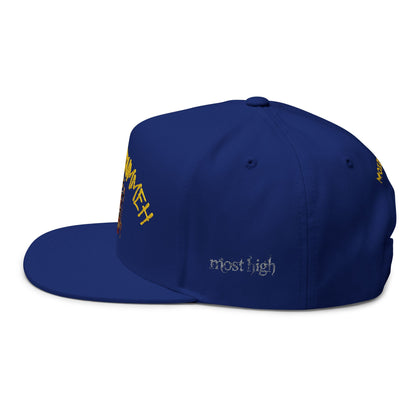 Flat Bill Cap — 'Cashout Dummeh' Embroidered Tiki Snapback