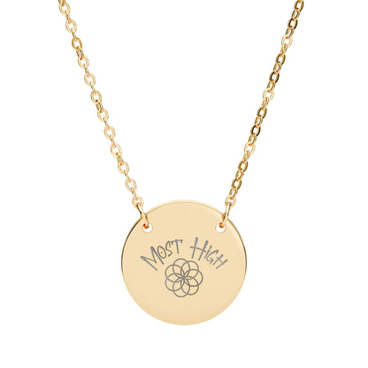 Engraved Circle Necklace — "Most High" Logo Pendant