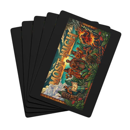 Poker Playing Cards — Tropical Tiki Deck with ‘Most High’ Back Design