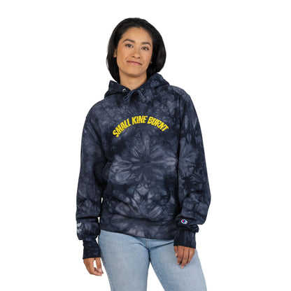 Tie-Dye Embroidered Hoodie - 'Small Kine Burnt' Champion Style