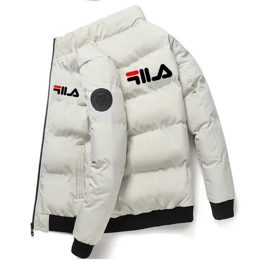 Men’s Printed Winter Puffer Jacket – Thick Casual Coat