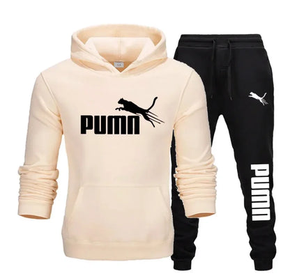 Men’s Pullover Hoodie Jogging Set – Autumn Winter Casual