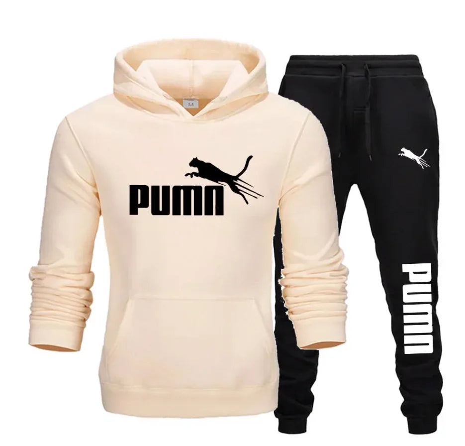 4 Color Men’s Pullover Hoodie Jogging Set – Autumn Winter Casual