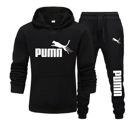 1 Color Men’s Pullover Hoodie Jogging Set – Autumn Winter Casual
