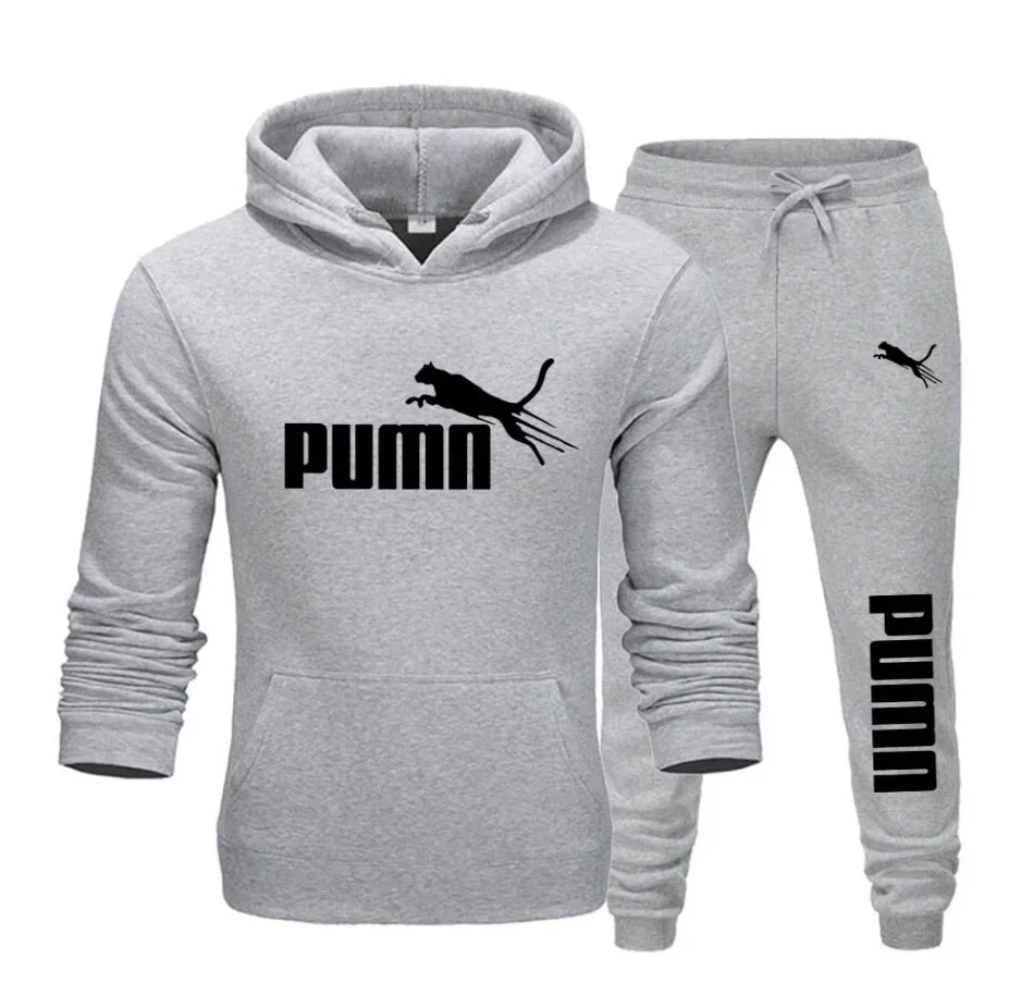 Men’s Pullover Hoodie Jogging Set – Autumn Winter Casual
