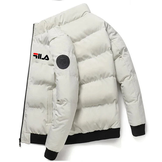 Men’s Printed Winter Puffer Jacket – Thick Casual Coat
